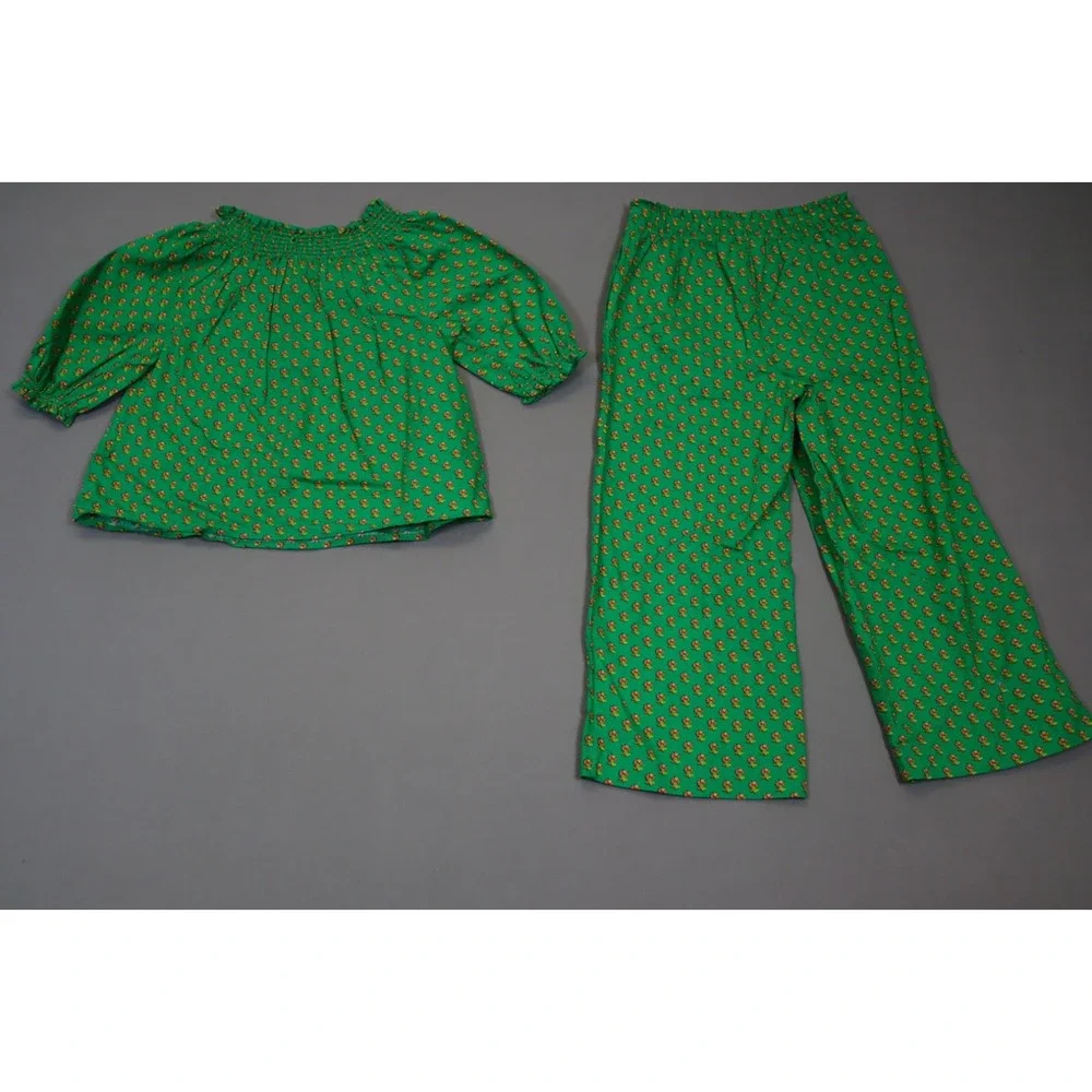 Polo Ralph Lauren Girl's Floral Smocked Cotton Top and‎ Pant Set Size 7